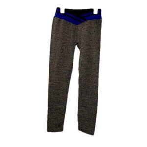 J&Me Leggings Gray w/ Blue Waistband Women One Size